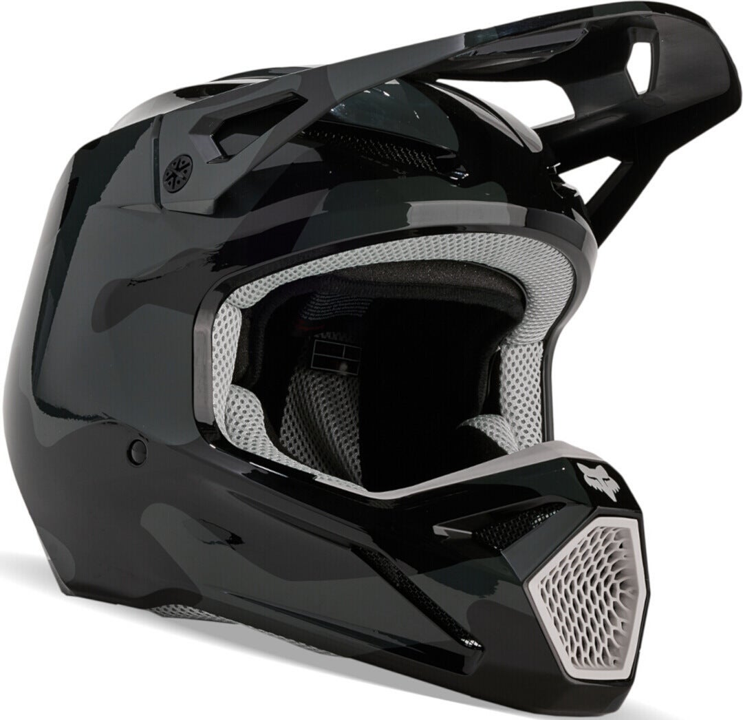 Fox Unisex Kids Black/Camouflage V1 Bnkr Mips 2023 Youth Motocross Helmet