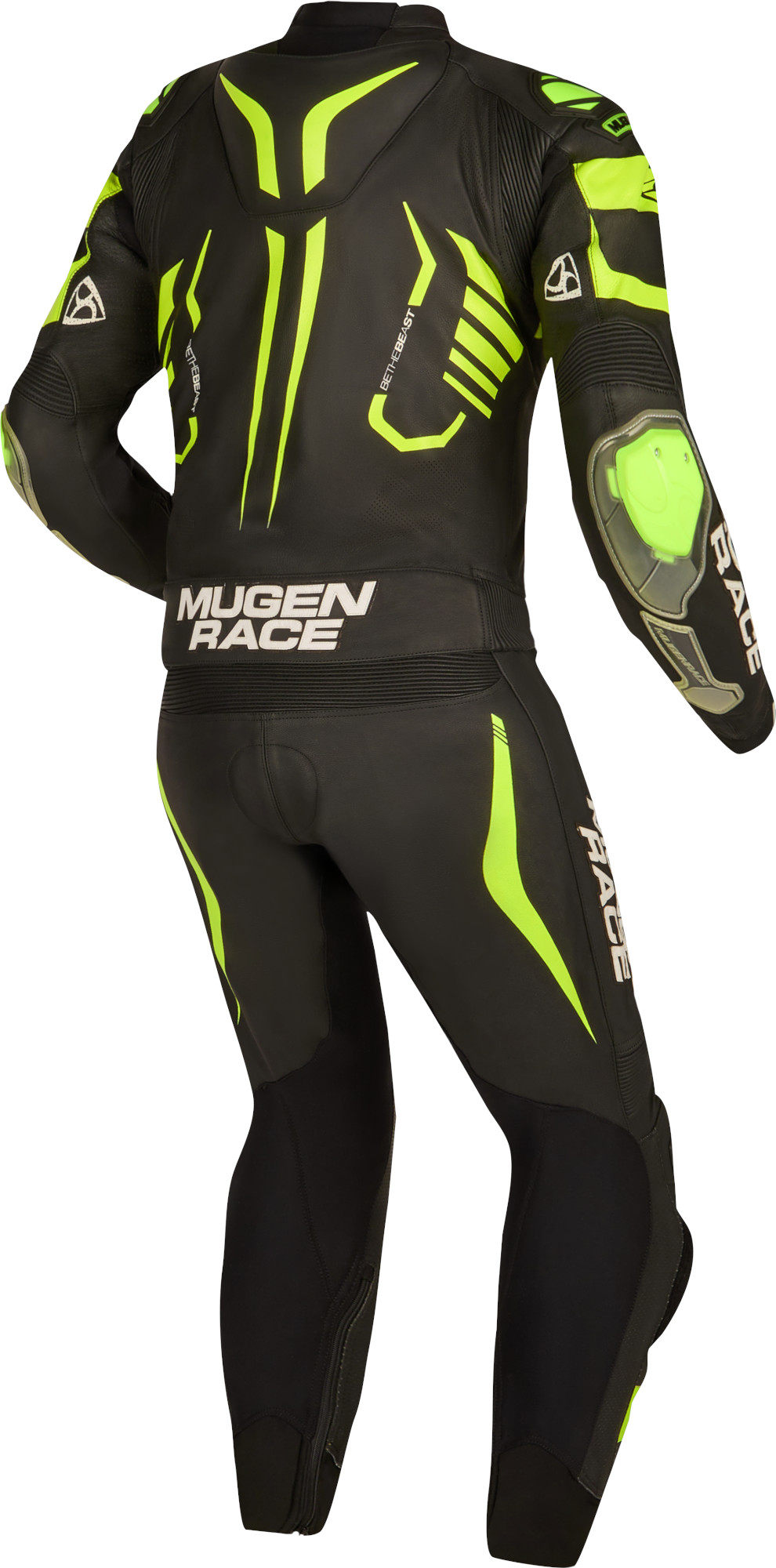 MUGENRACE Predator Costum perforat din piele de motocicletă în două piese Negru/Alb/Galben-Neon 52 Figura 4