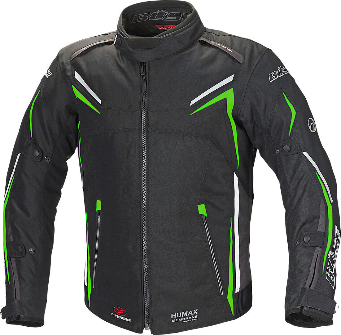 Büse Mugello Motorcykel Textil Jacka svart/grön S Figur 1