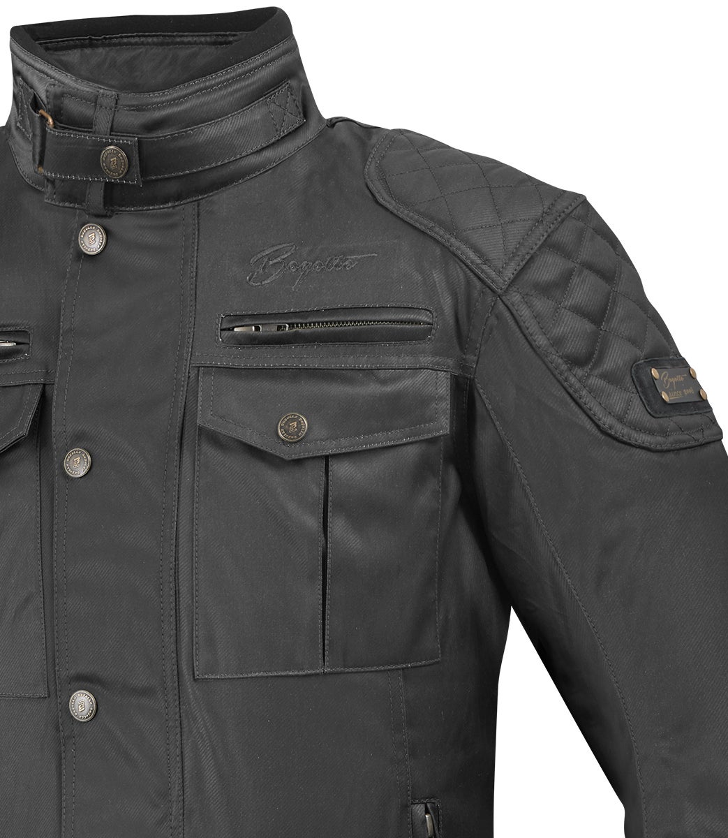 Bogotto Barton waterproof Motorcycle Waxed Jacket black 3XL Figure 7