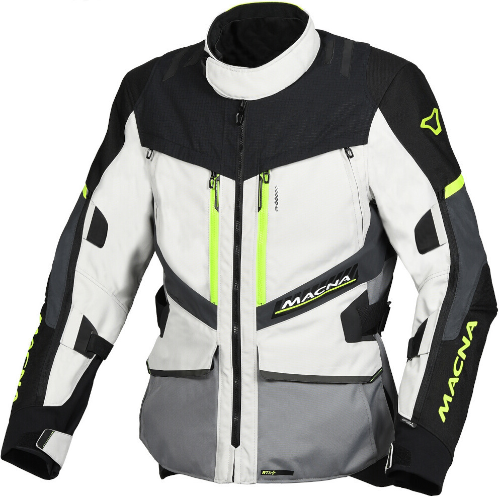 Macna Domane wasserdichte Motorrad Textiljacke hellgrau/schwarz M Abbildung 1