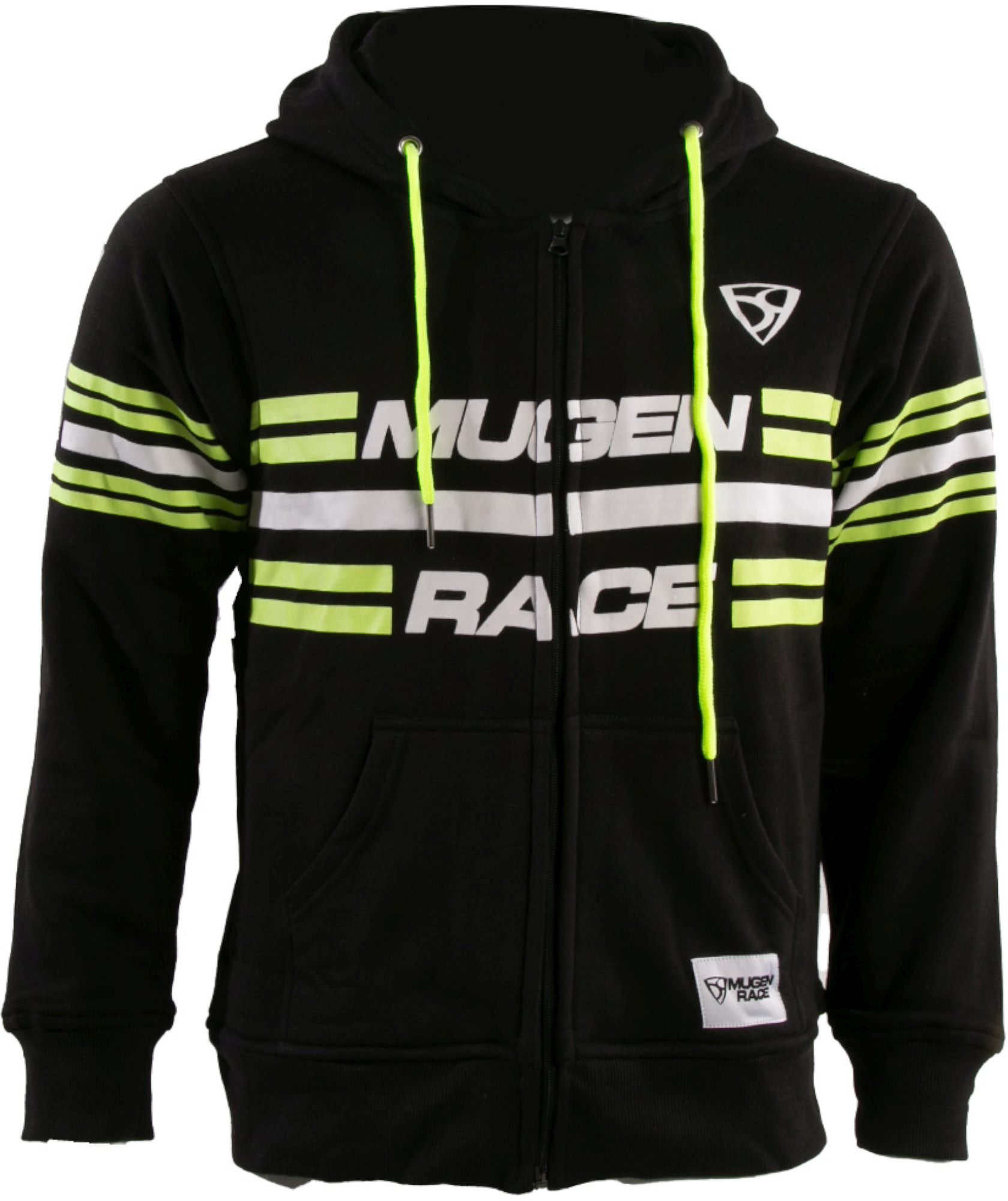 MUGENRACE Stripe-Two Zip Hoodie Zip Hoodie black/neon XL Figure 1
