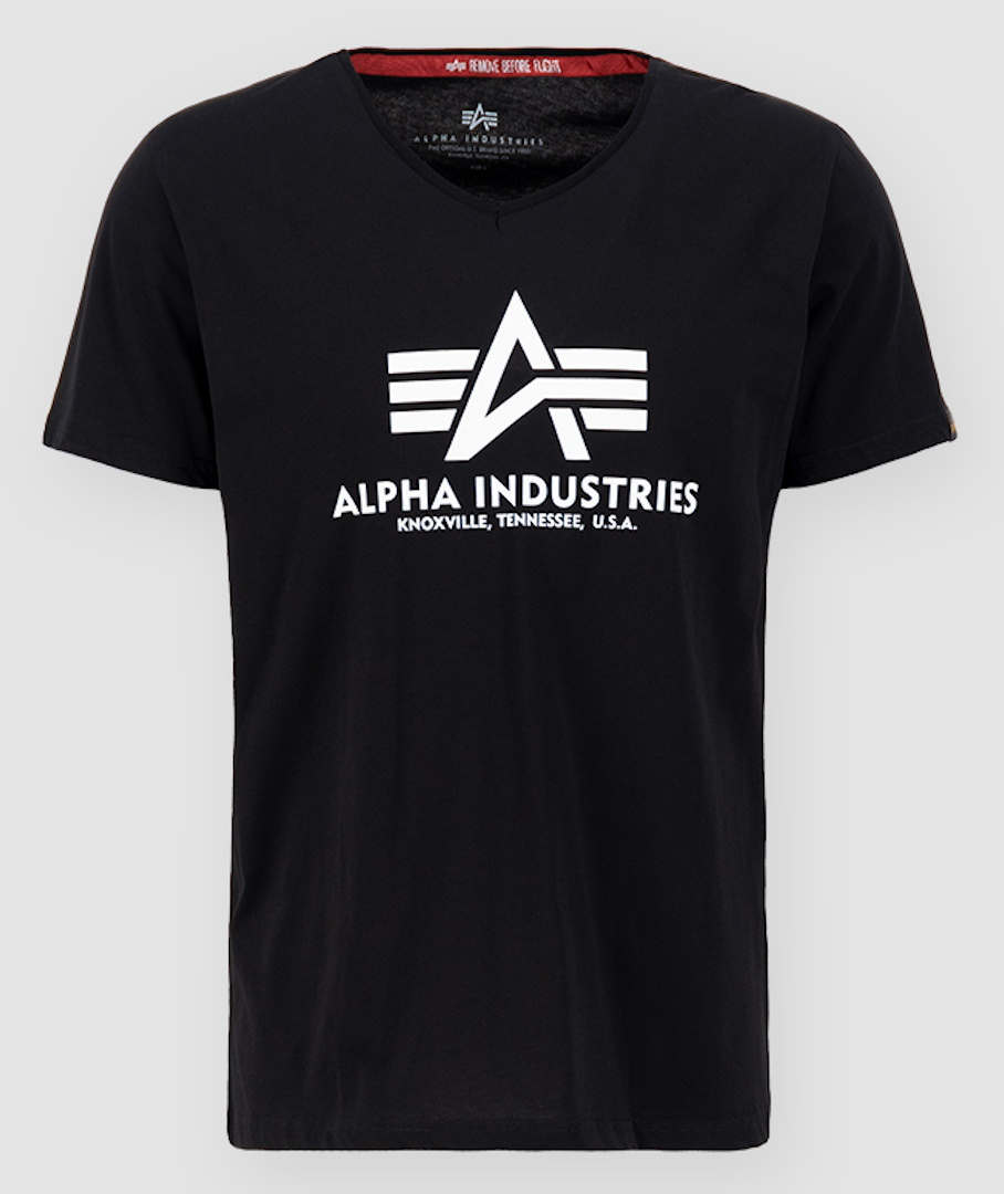 Alpha Industries Basic V-Neck T-shirt Zwart L Figuur 1