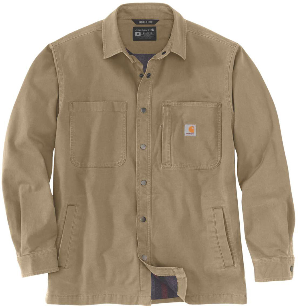 Carhartt Fleece Lined Snap Front Camicia Kaki M Figura 1