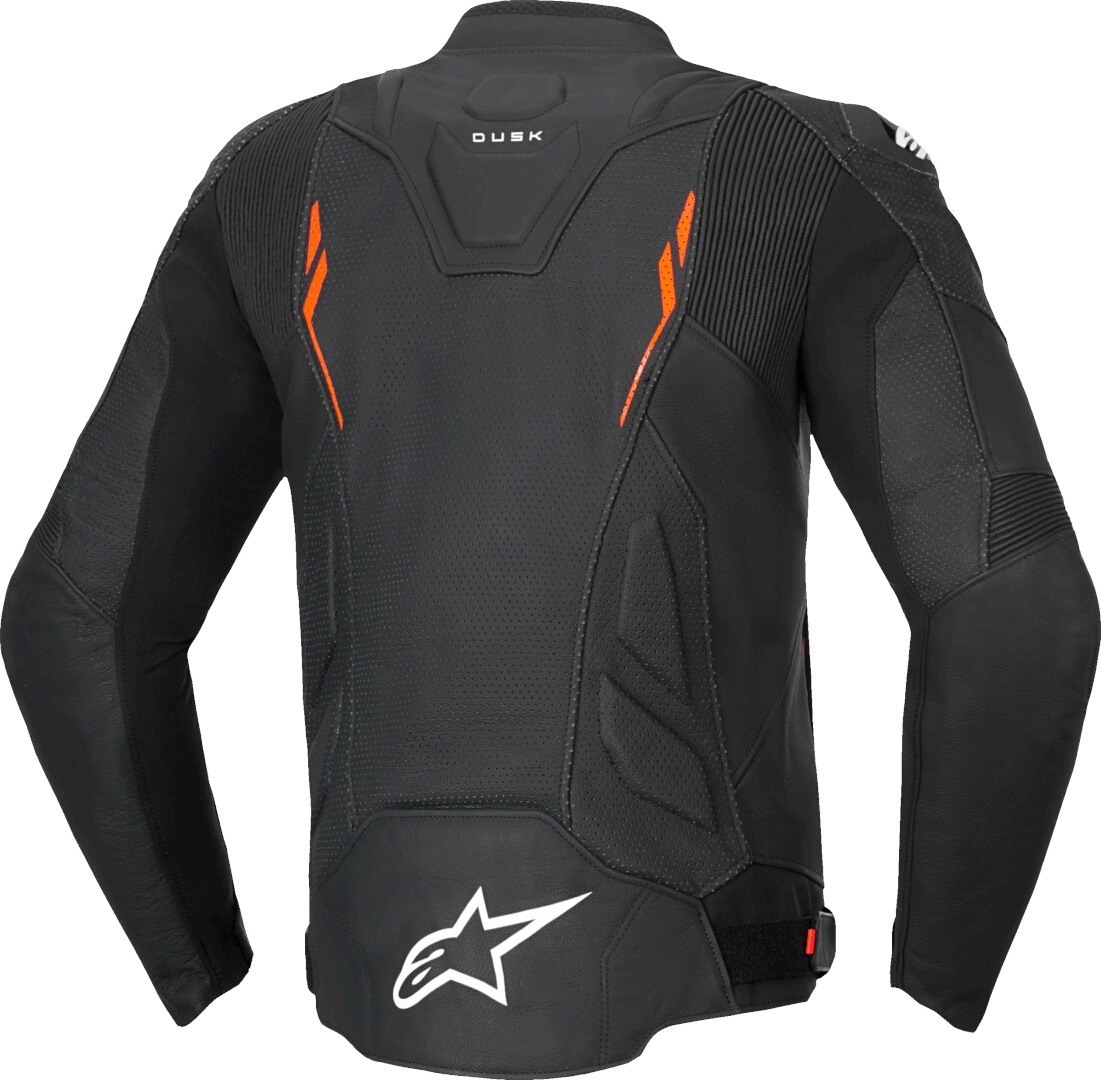 Alpinestars Dusk Airflow perforated Motorcycle Leather Jacket black/neon-red 46 Figure 2