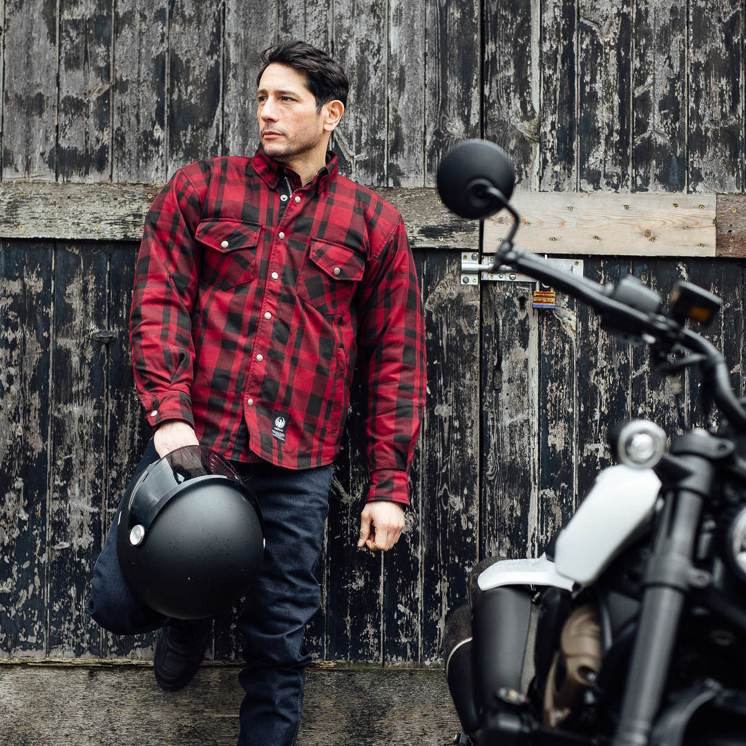 Merlin Axe Hydro Kevlar Camicia da moto impermeabile rosso L Figura 8