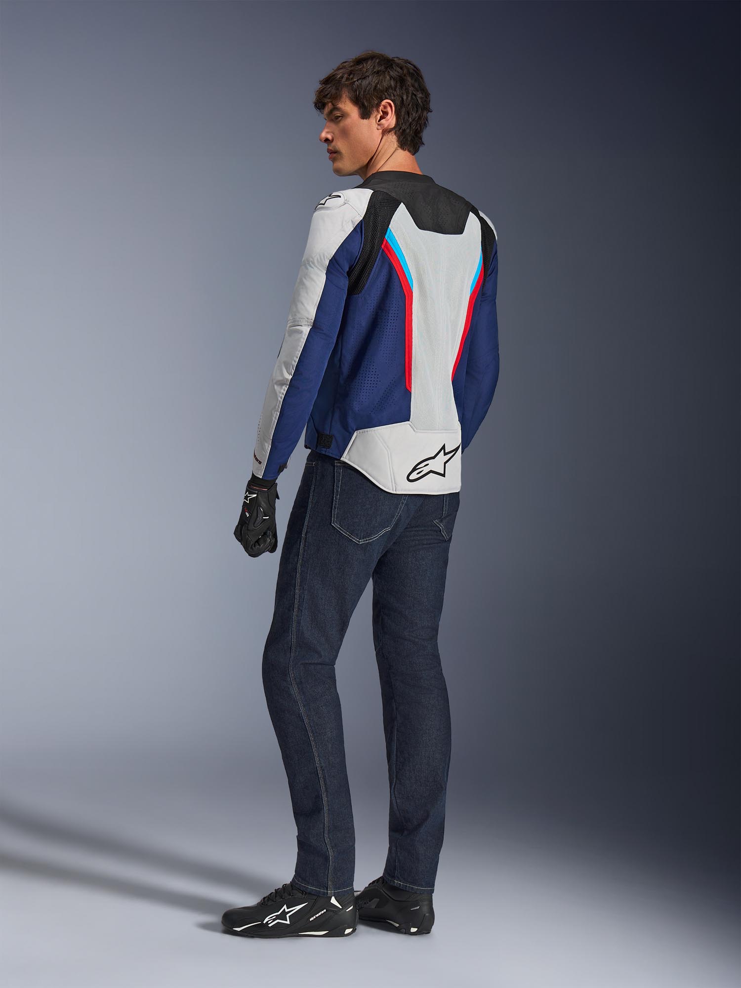 Alpinestars AST V3 Air Veste textile de moto perforée Gris/Bleu/Rouge XL Figure 5