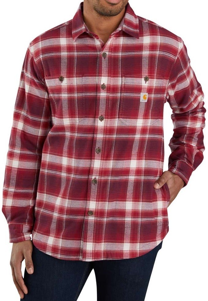 Carhartt Hamilton Fleece Lined Hemd rot M Abbildung 2