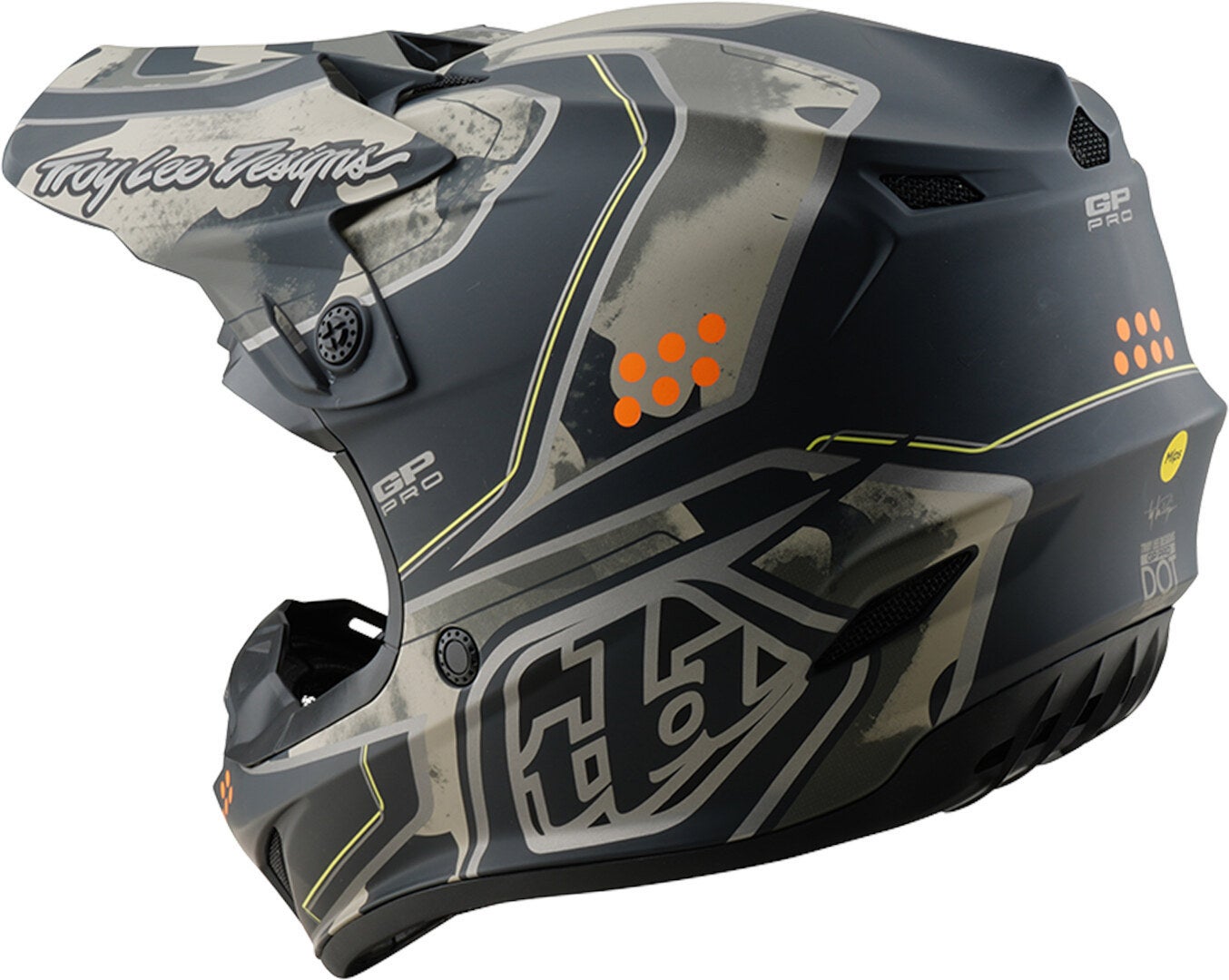 Troy Lee Designs GP Pro MIPS Trooper Motoross Hjelm sort/grå/grøn M (57/58) Figur 3