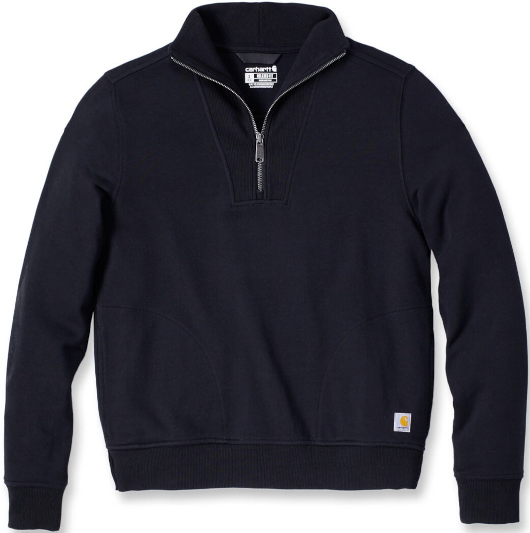 Carhartt Relaxed Fit Half Zip Dame Sweatshirt Sort L Figur 1