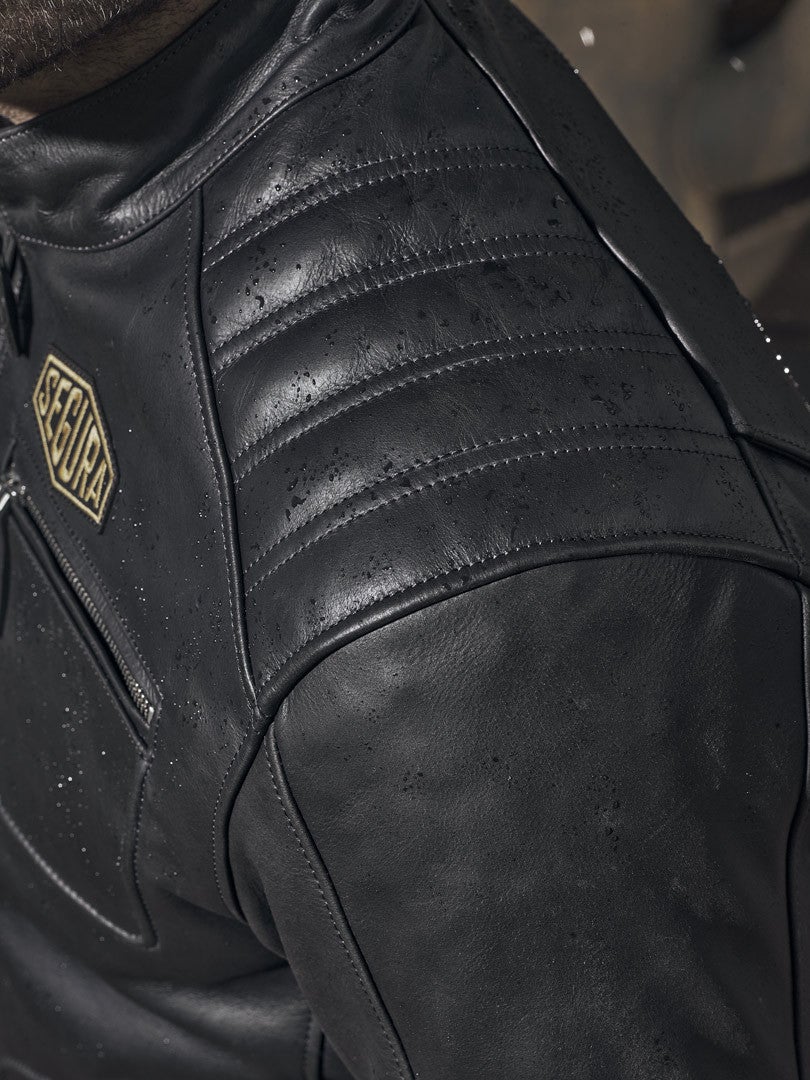 Side view of Segura Lewis Motorcycle Leather Jacket
