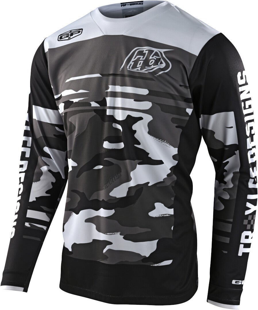 Troy Lee Designs GP Formula Camo Mládežnický motokrosový dres černý/šedý/bílý XL Obrázek 1