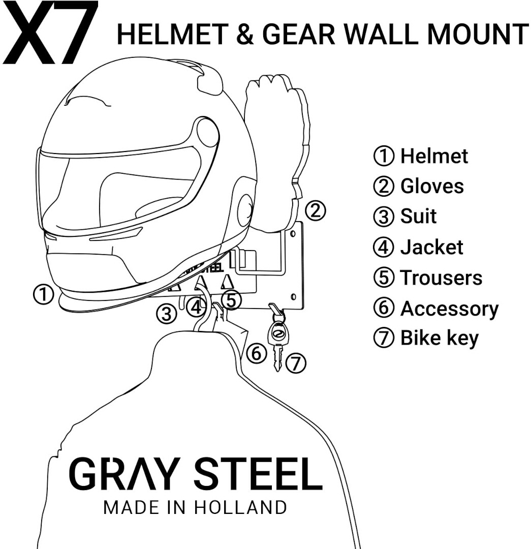 Gray Steel X7 Garderobă pentru motociclete Gri Figura 9