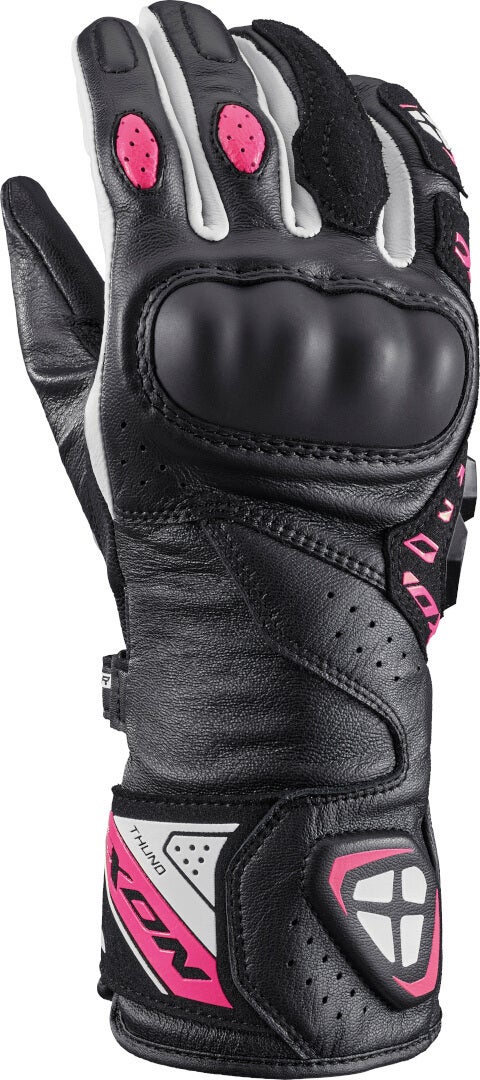 Ixon Thund Gants de moto pour dames noir/blanc/rose S Figure 1