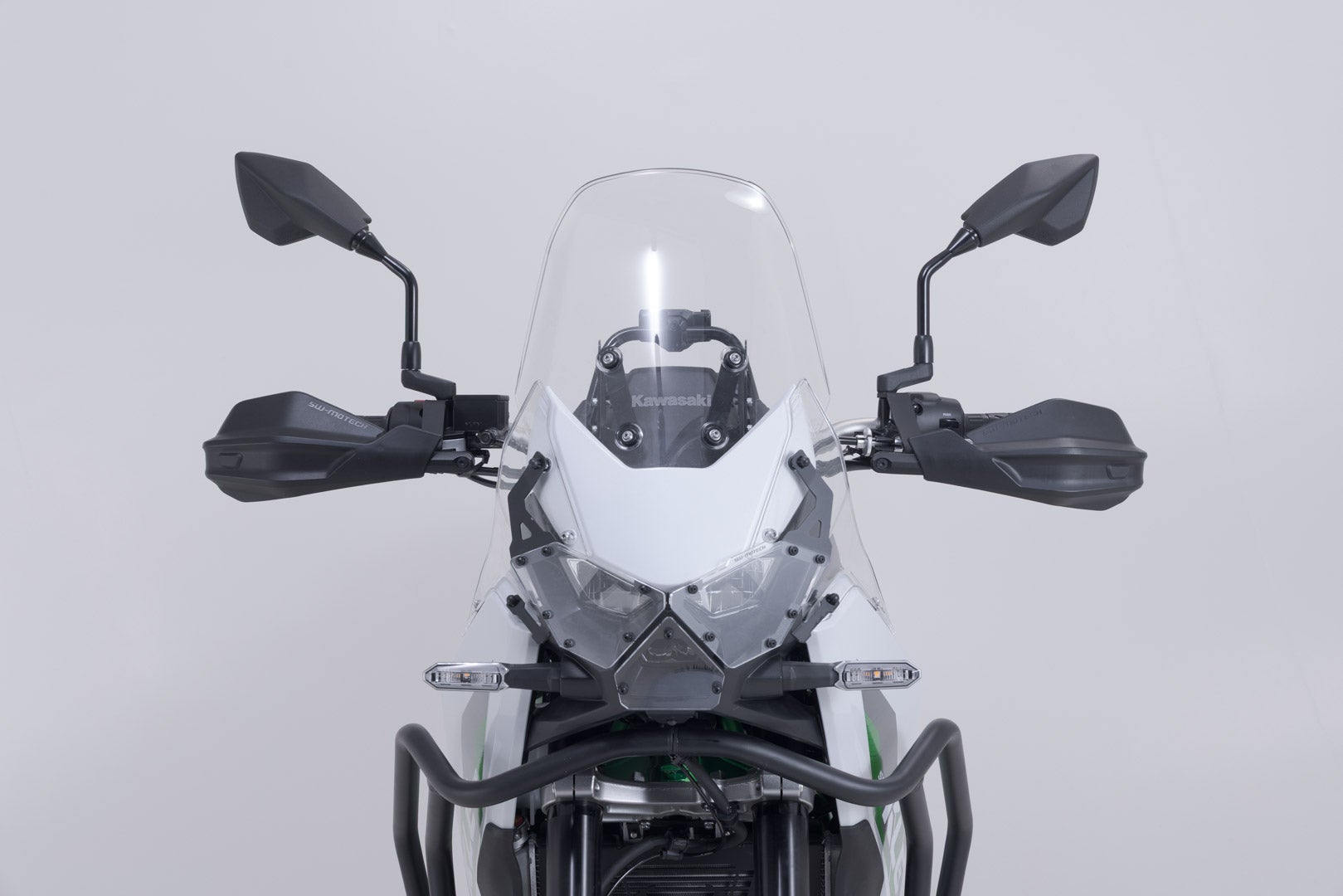 Side view of SW-Motech Adventure handguard kit - Black. Kawasaki KLE500 / KLE500 SE (26-).