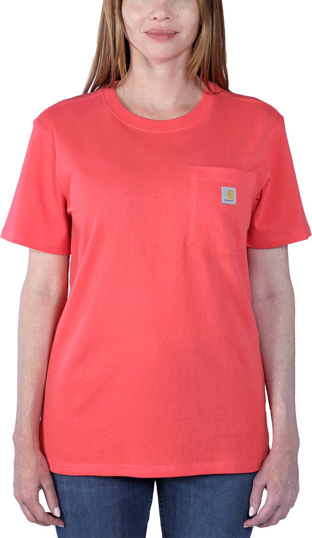 Carhartt Iconic WK87 Pocket レディースTシャツ 赤 XS 図3