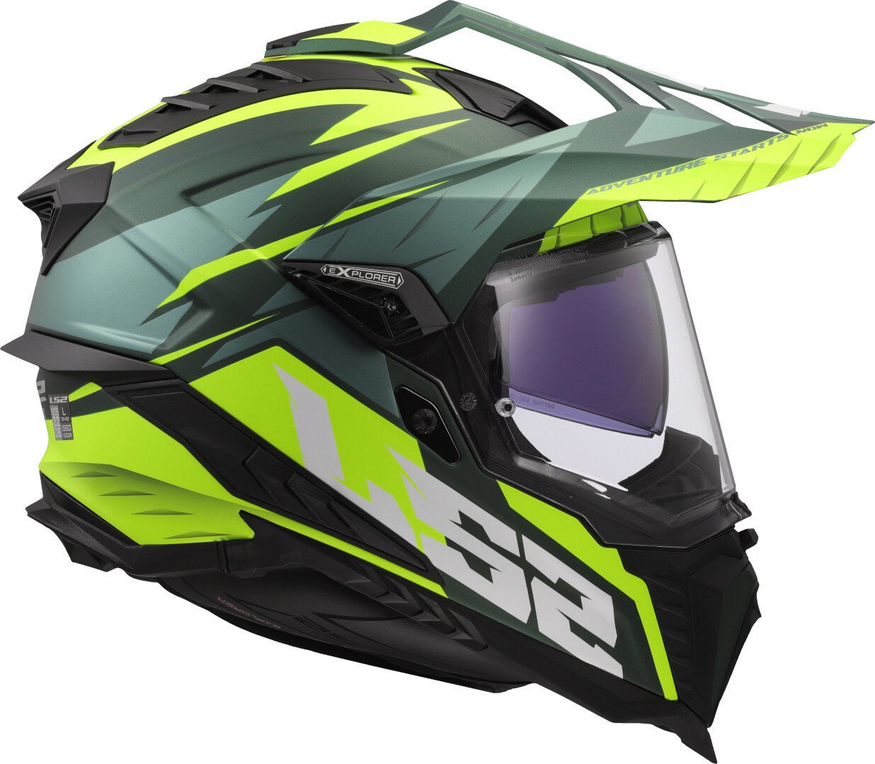 LS2 MX701 Explorer Spire Motocross Helm grün matt/neon-gelb M (57/58) Abbildung 6