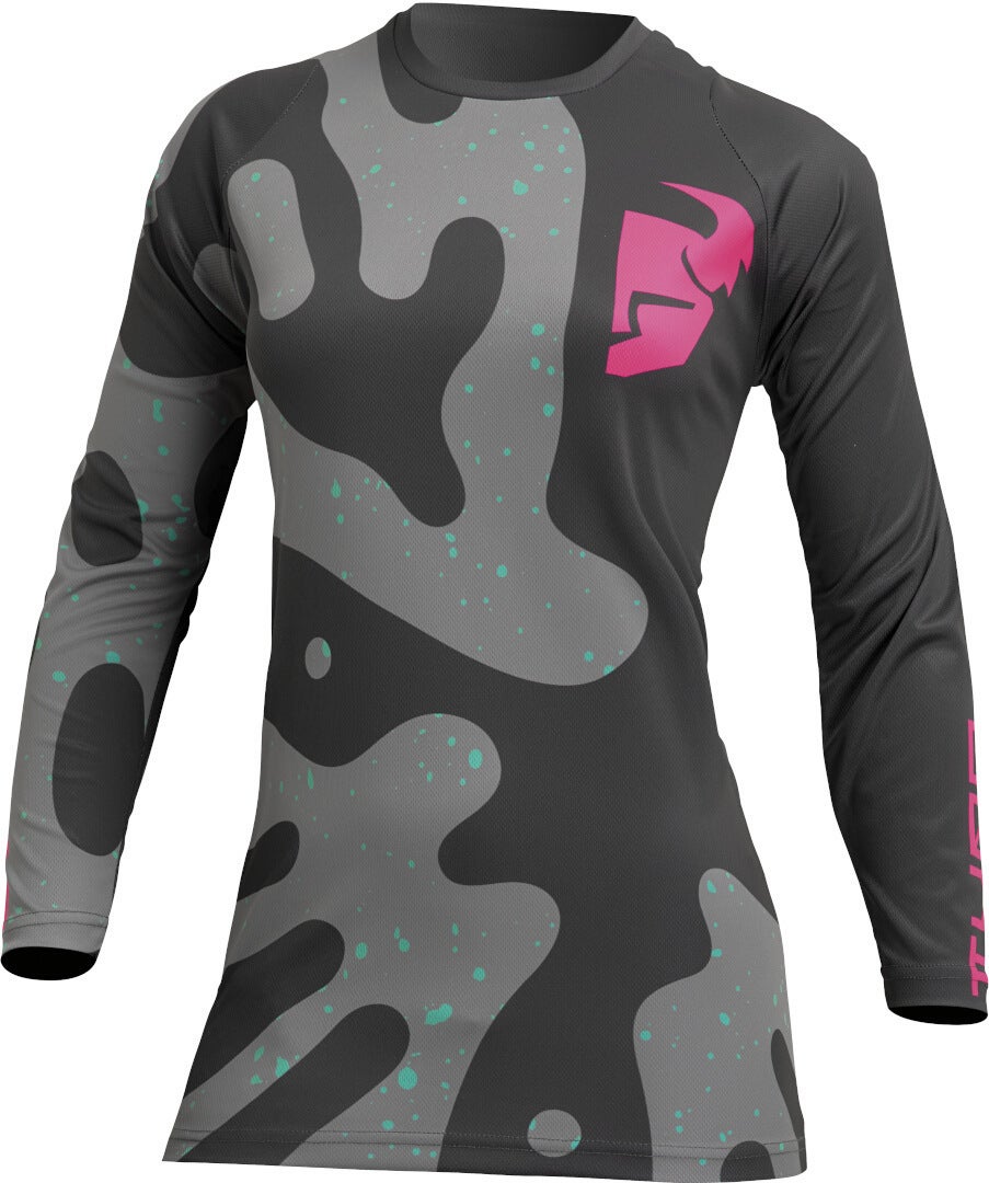 Thor Sector Disguise Motocross trøje til damer grå/pink XL Figur 1