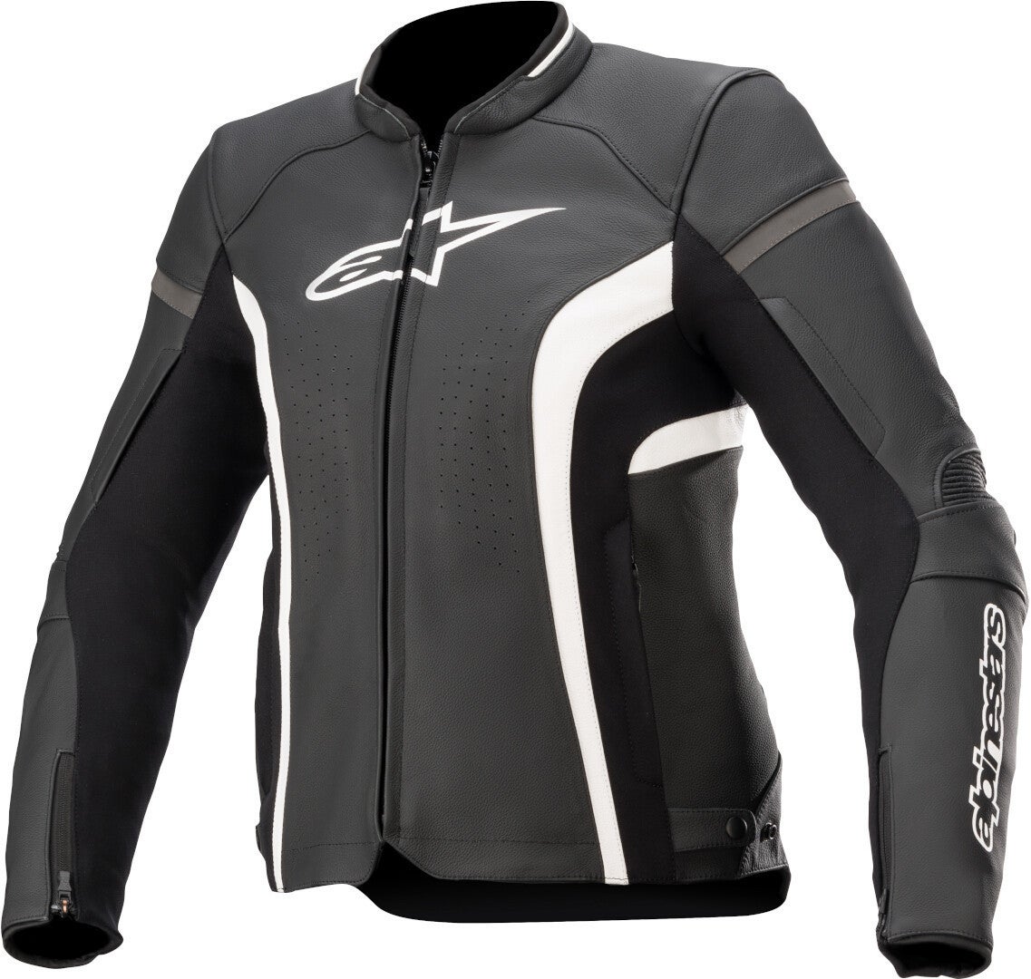 Alpinestars Stella Kira V2 Ladies Motorcycle Leather Jacket black/white 40 Figure 1