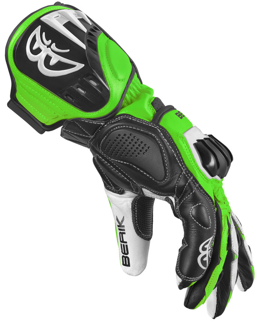 Berik Track Plus Gants de moto Noir/Blanc/Vert 2XL Figure 2