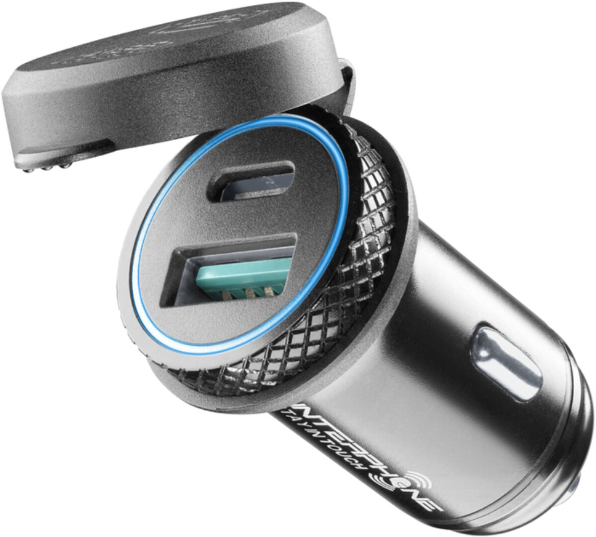 Interphone USB-A and USB-C 12V adapter för cigarettändare Figur 1