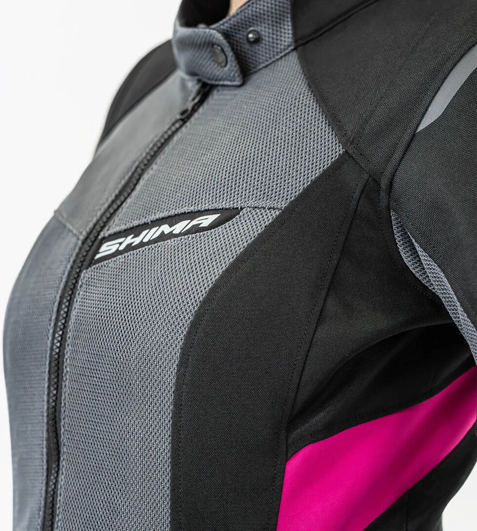 SHIMA Rush 2.0 Vented imperméable à l’eau dames moto textile veste Noir/Gris/Rose M Figure 5