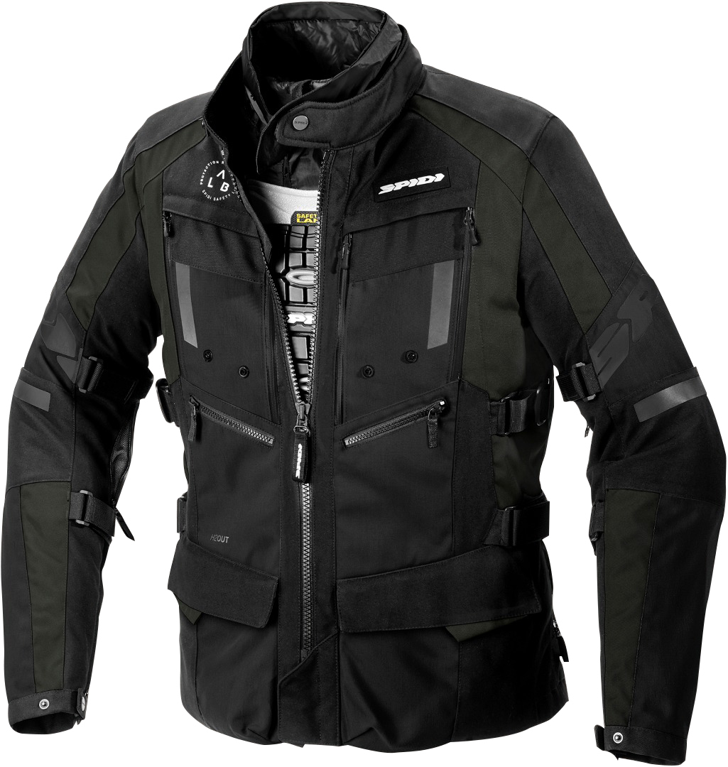 Spidi 4 Season Evo H2Out Motorcycle Textile Jacket black/green L Figure 1