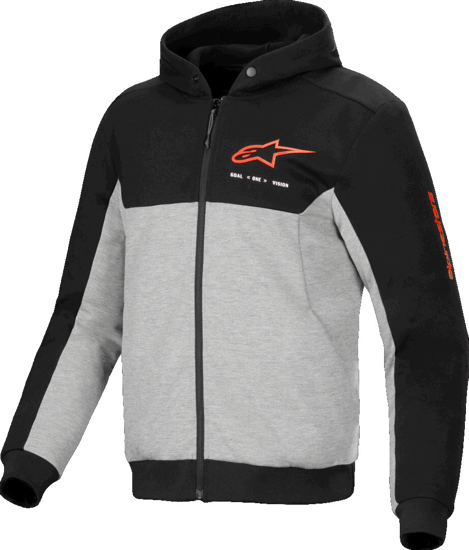 Alpinestars Chrome V2 Duo Sport Hanorac cu fermoar pentru motocicletă gri/negru/roșu S Figura 1