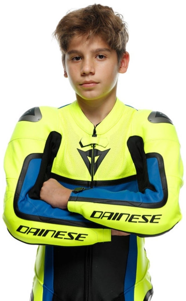 Dainese Gen-Z Abito in pelle perforata monopezza per bambini blu/giallo 140 Figura 13