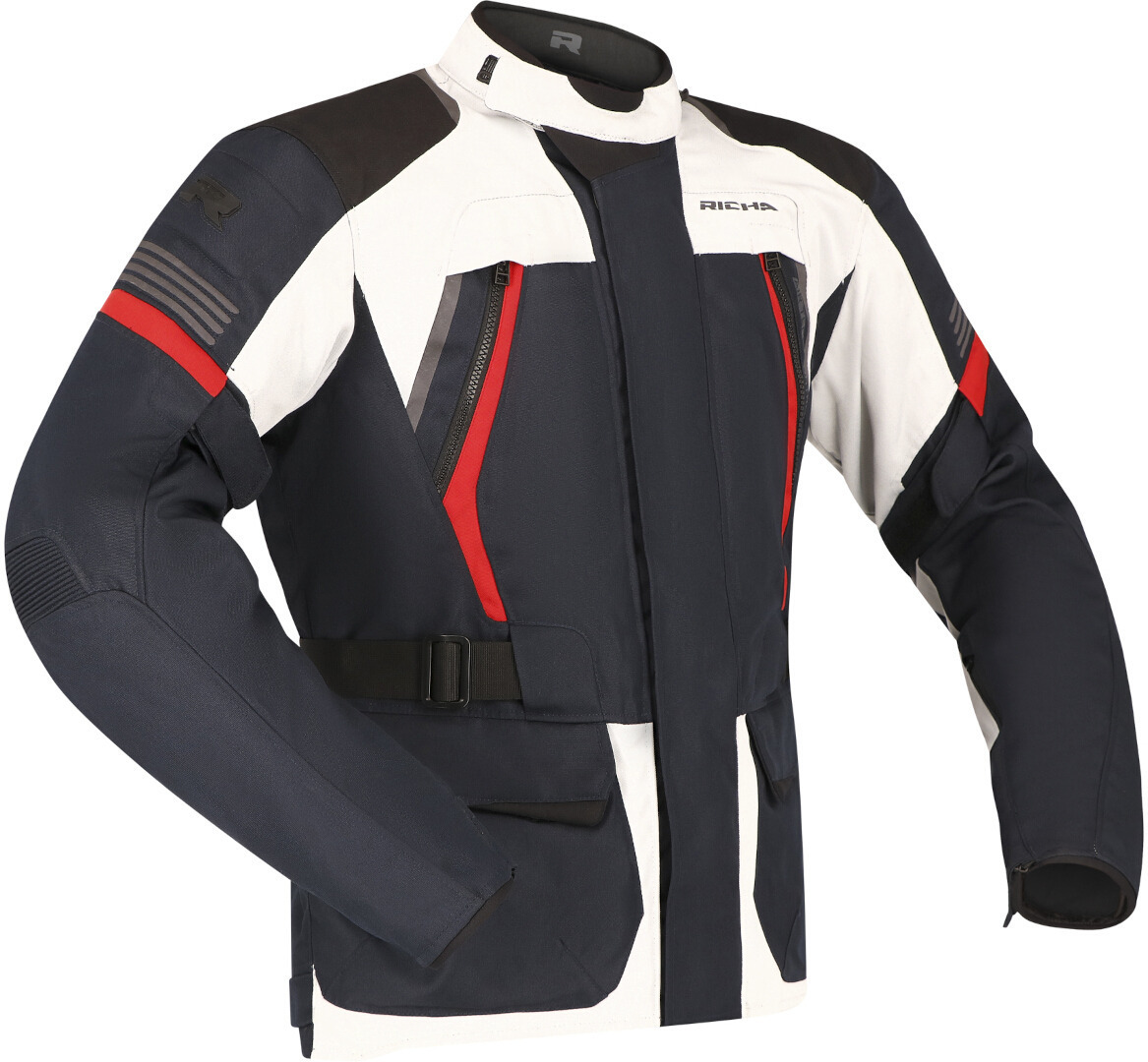 Richa Phantom 3 waterproof Motorcycle Textile Jacket light grey/blue/red S Figure 1