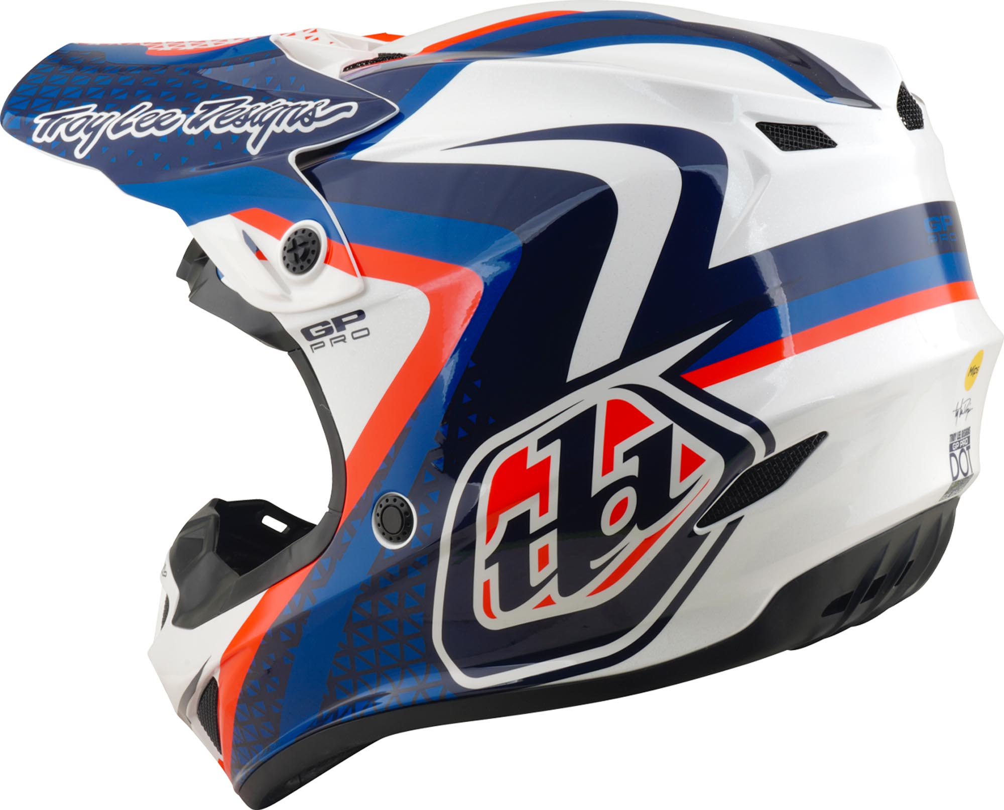 Troy Lee Designs GP Pro MIPS Slides Motocross čelada belo/modro L (58/59) Slika 6