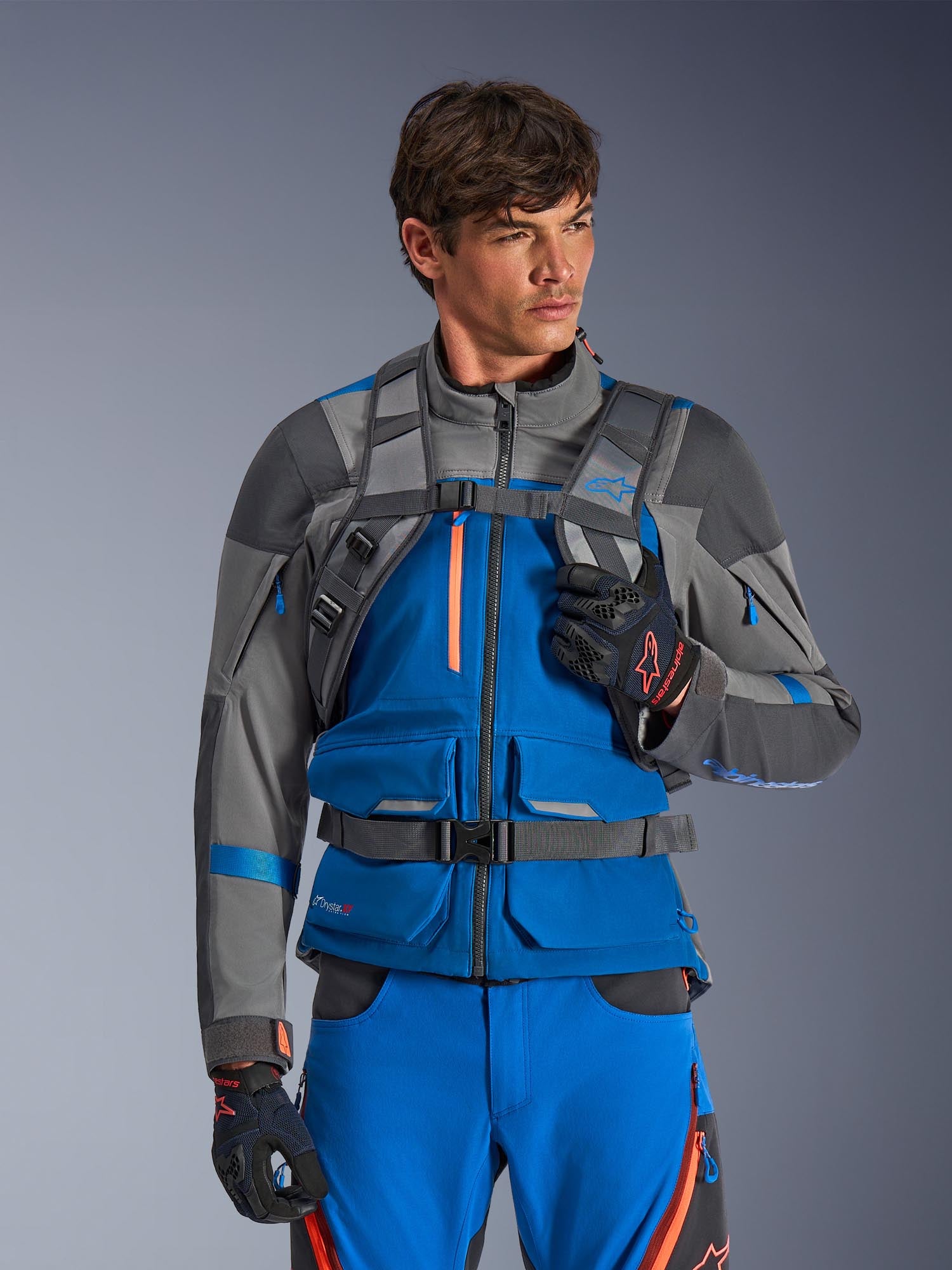 Alpinestars AT-15 Motorcykelryggsäck Grå/blå Figur 2