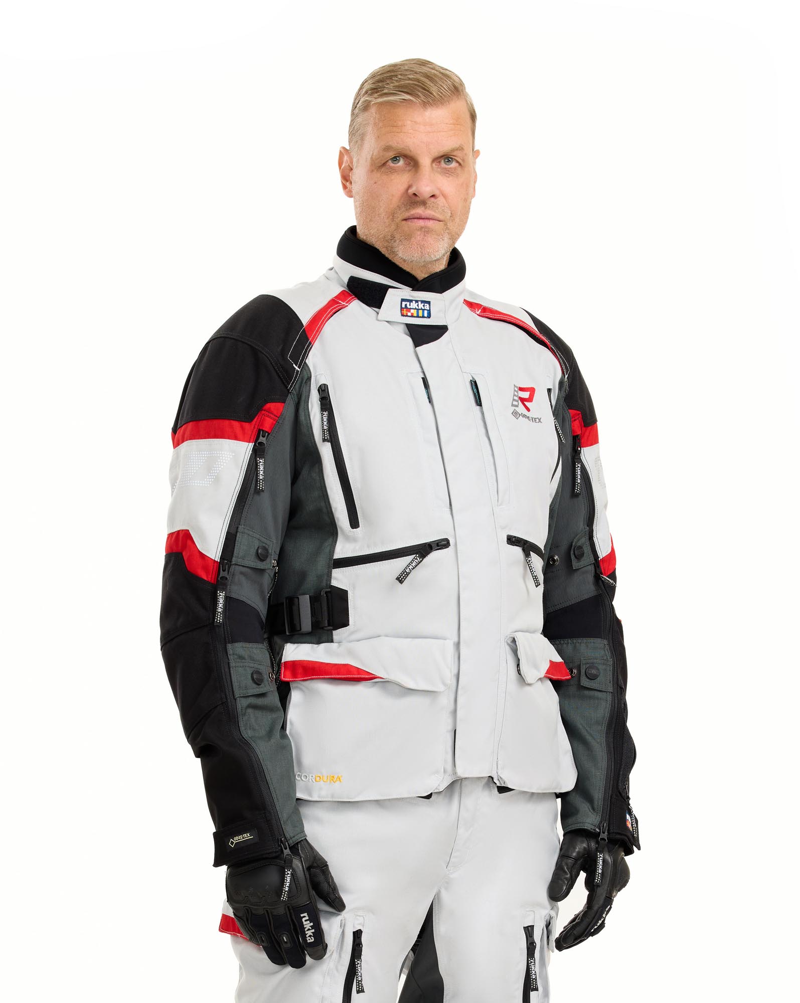 Rukka Madagasca-R Motorrad Textiljacke hellgrau/schwarz/rot 48 Abbildung 5
