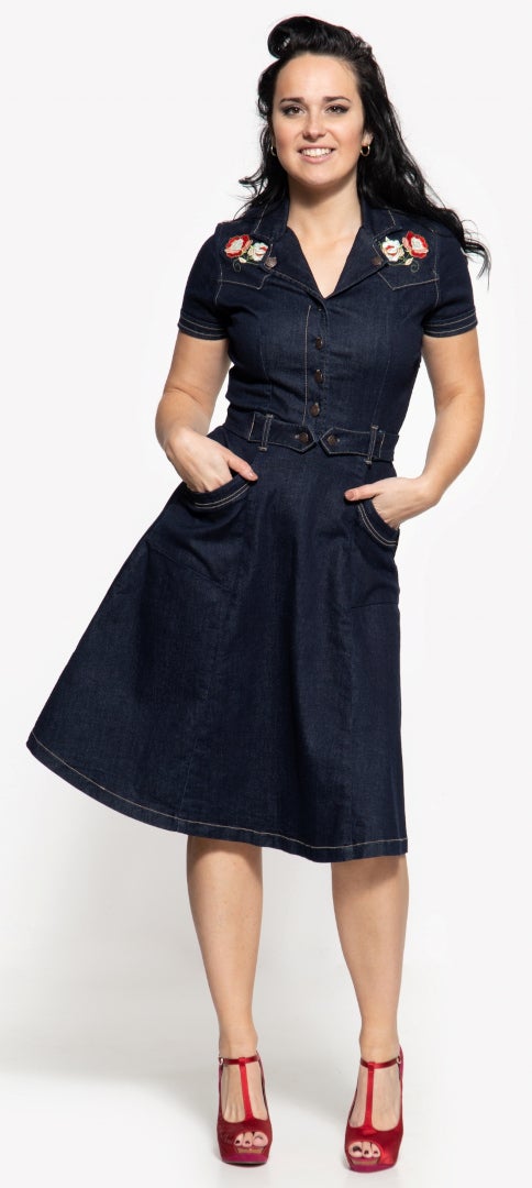Queen Kerosin Swing Abito jeans da donna XS Figura 2
