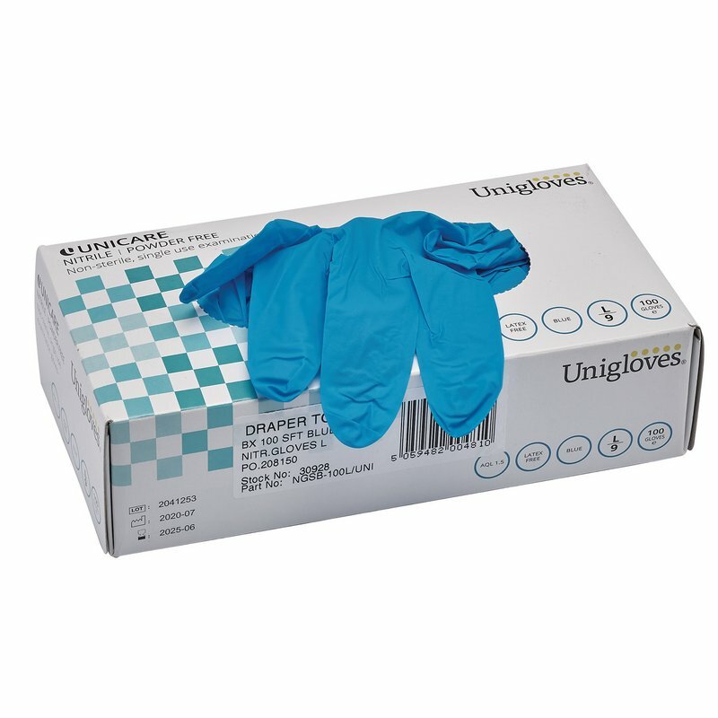 Draper Nitrile Workshop Gloves Blue (100 pieces) Figure 2