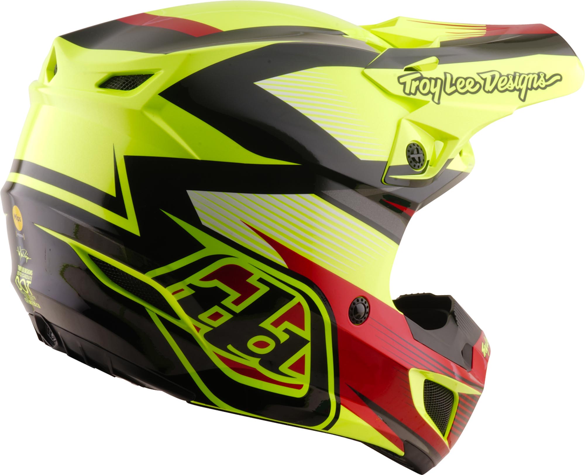 Troy Lee Designs SE5 Polycarbonate MIPS Ripper Motocross-kypärä keltainen XL (60/61) Kuva 4