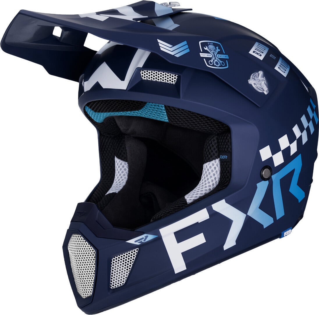 FXR Clutch Gladiator 2024 Motocross Helmet blue/white/blue L (59/60) Figure 1