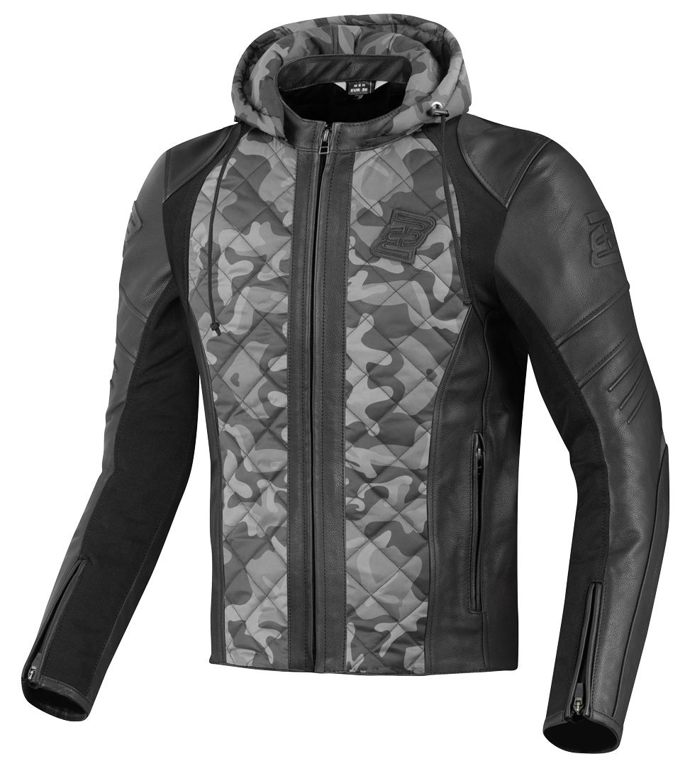 Bogotto Radic Motorcycle Leather/Textile Jacket grey/camouflage 4XL Figure 1
