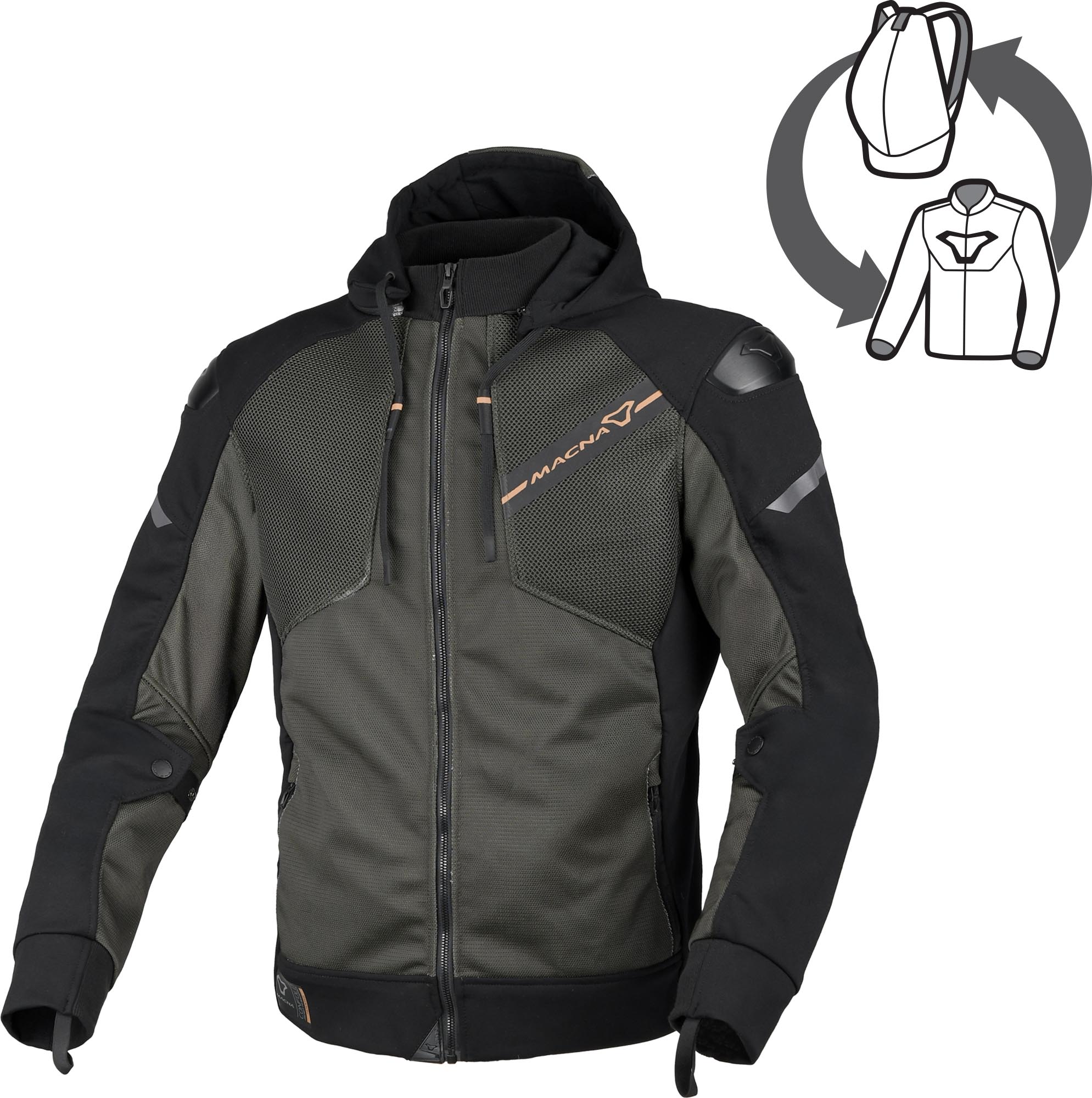 Macna Brero Textilní bunda pro motocykl černo/zelená L Obrázek 1