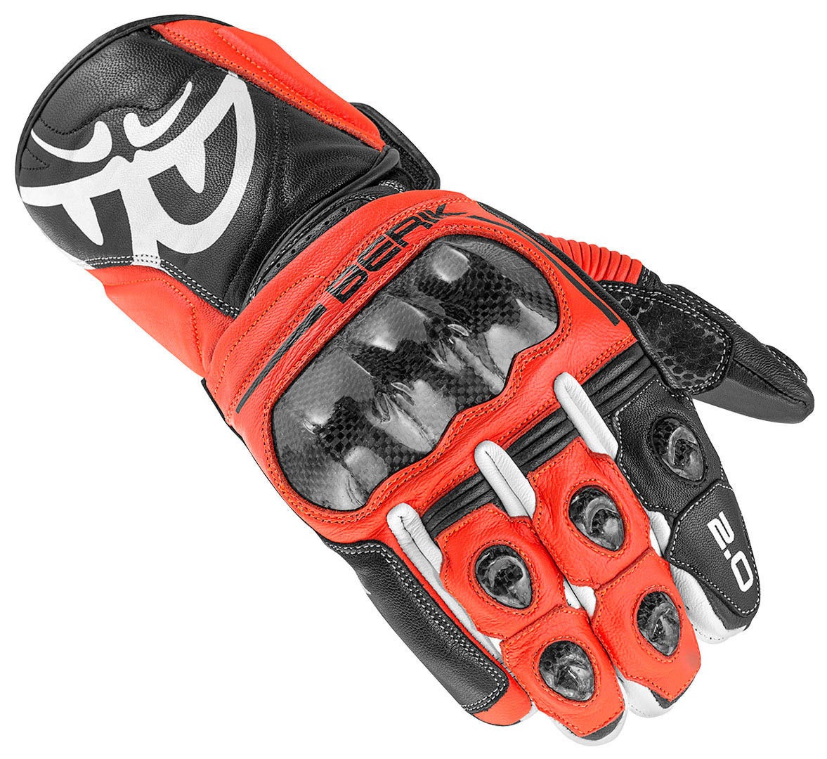 Berik 2.0 ST Motorcykelhandsker rød/sort M Figur 1