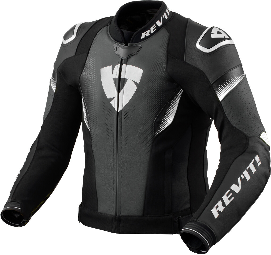 Revit Control Jachetă de piele de motocicletă perforată alb/negru 52 Figura 1