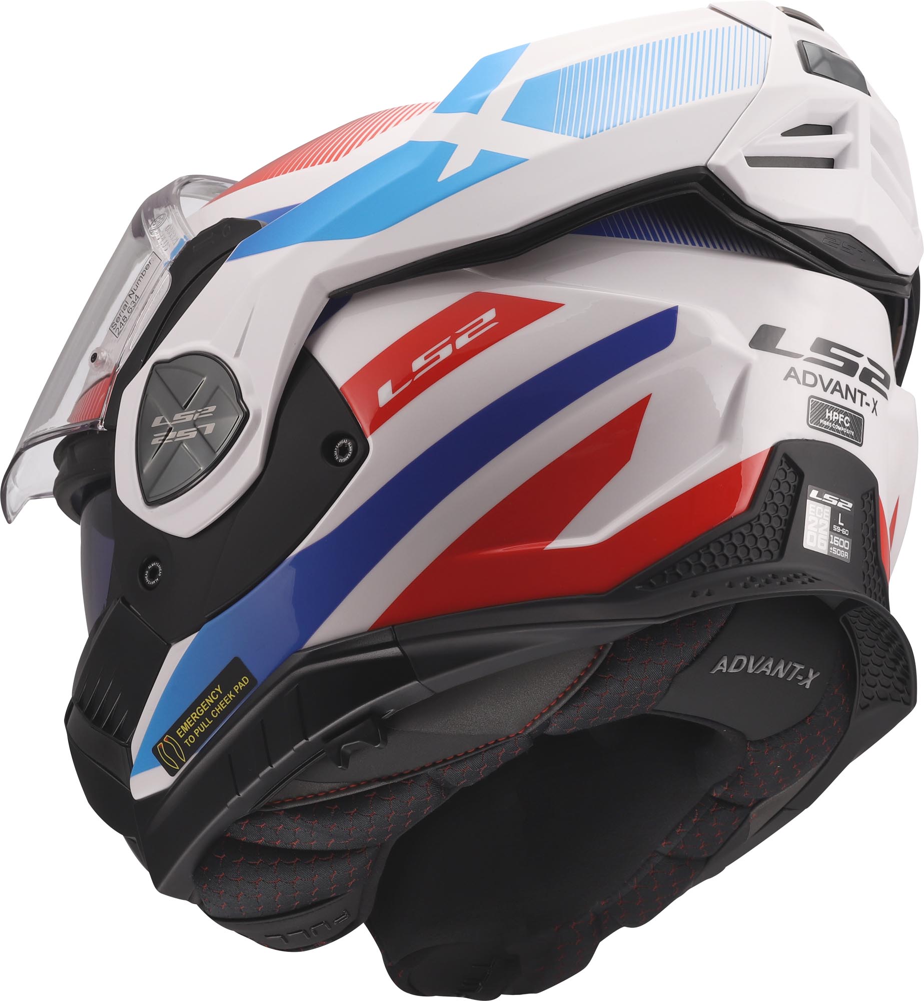 LS2 FF901 Advant X Nova Helm wit/blauw/rood Verlies (59/60) Figuur 13