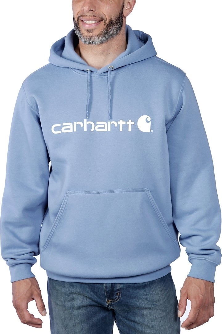 Carhartt Signature Logo Midweight Capuche bleu clair M Figure 2
