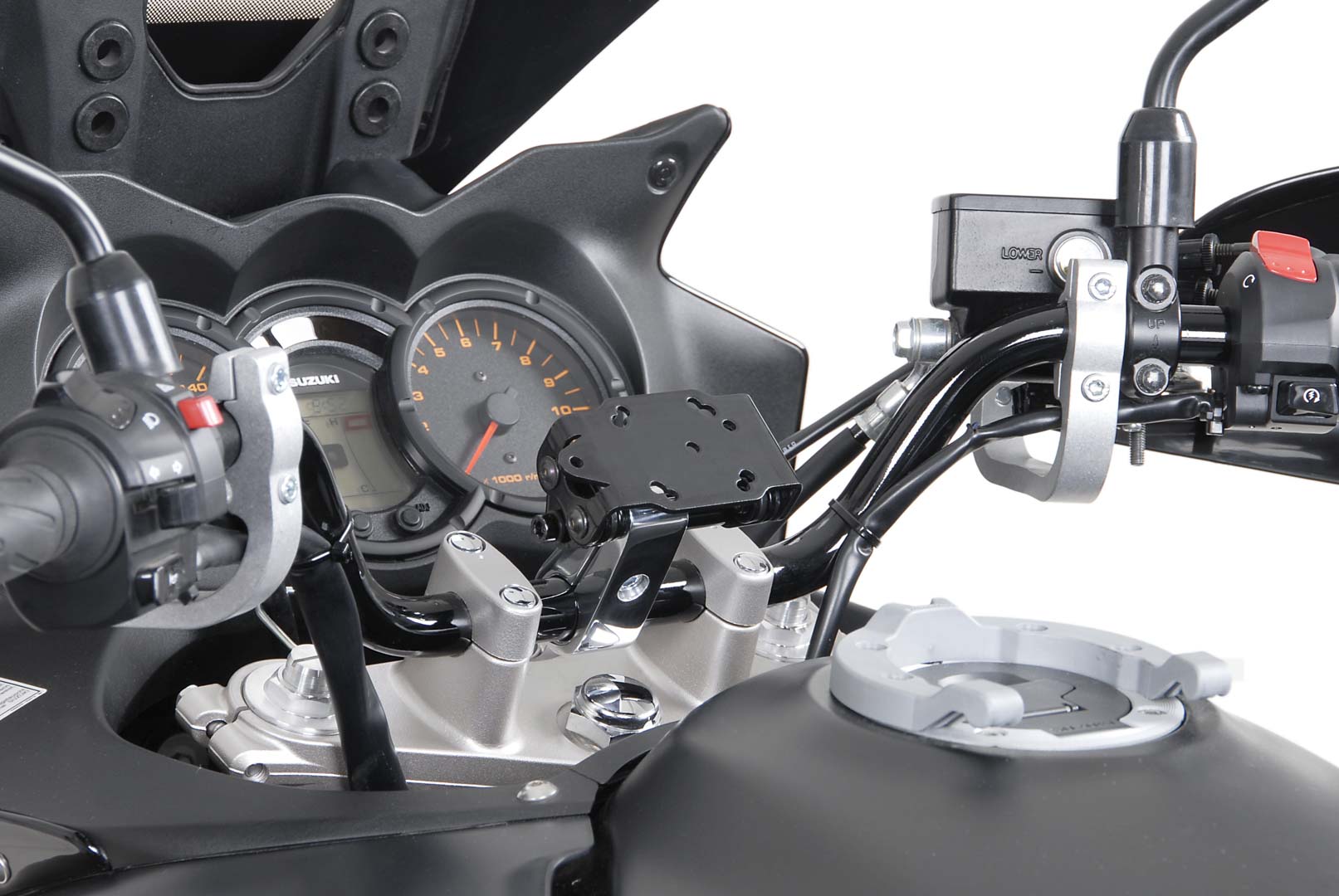 SW-Motech GPS montera med styre klämma - För Ø 28 mm styre. Vibrationsdämpande. Silver. Figur 3