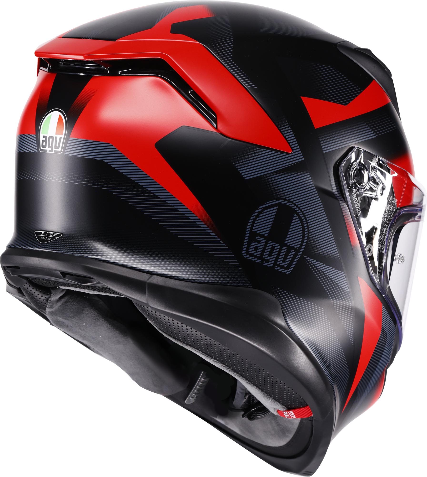 AGV K7 Glimpse Casco nero opaco/rosso L (59/60) Figura 6