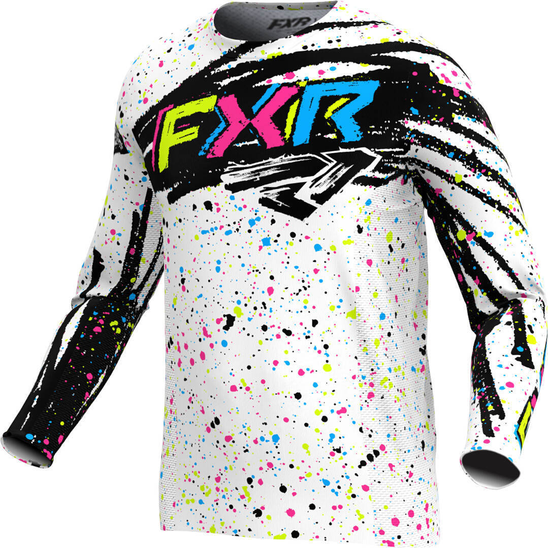 Fxr Unisex Kids Black/Multicoloured Podium 2025 Youth Motocross Jersey