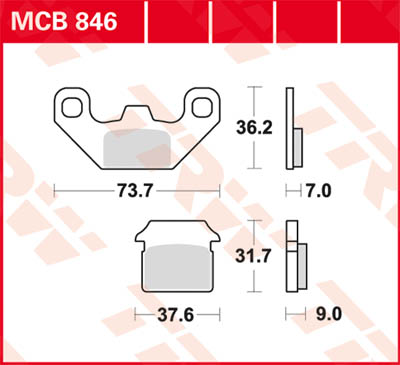 TRW Lucas Bremsbelag MCB846 Figur 1