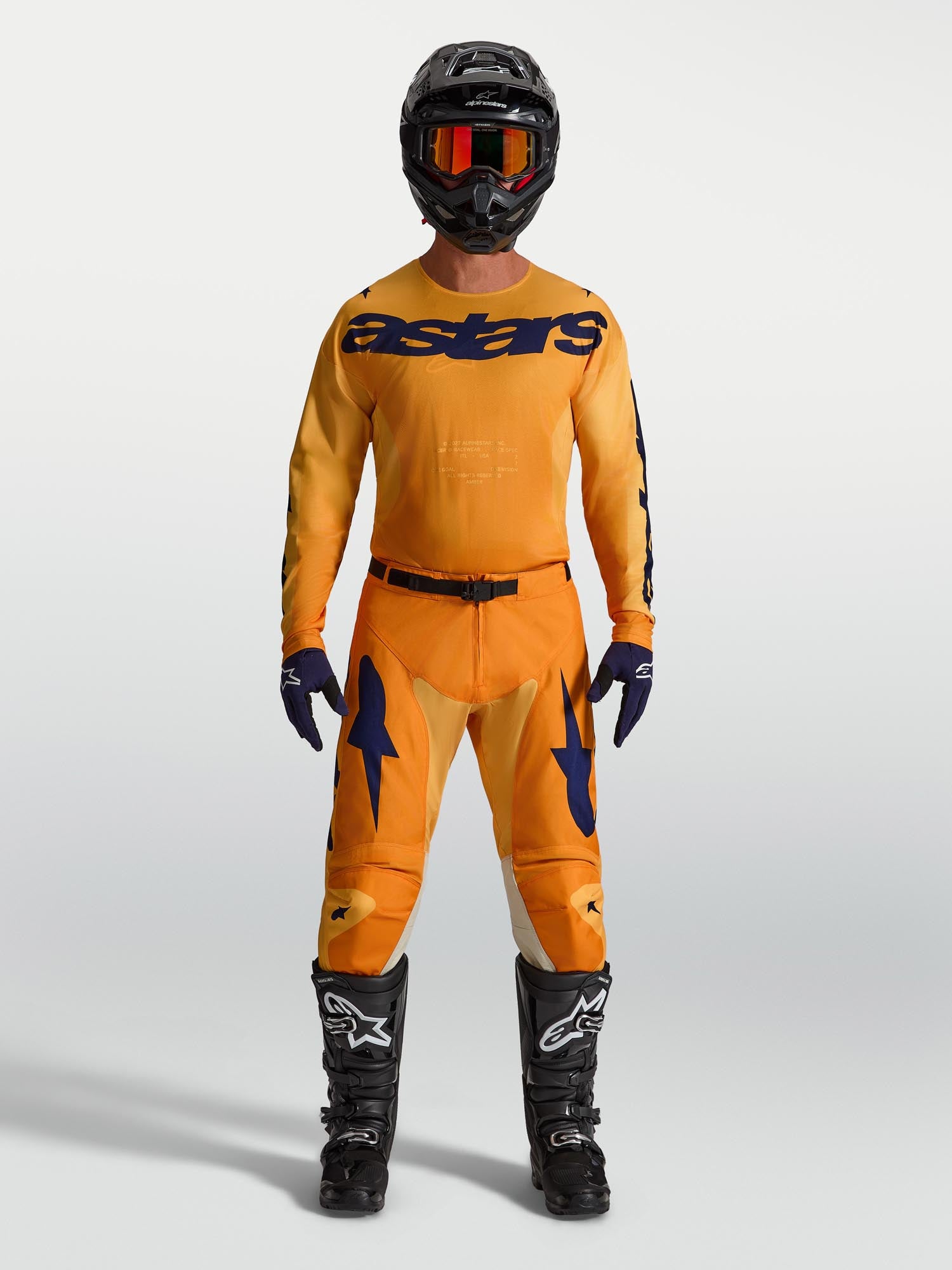Alpinestars Racer Amber モトクロスジャージ オレンジ/ブルー/イエロー L 図6