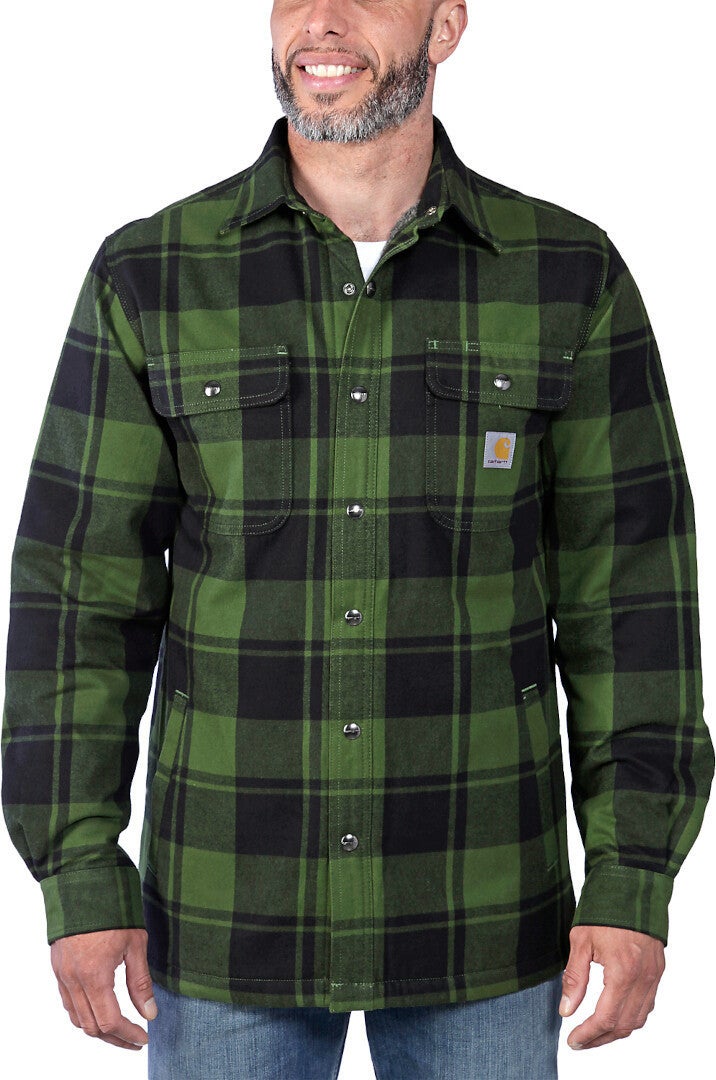 Carhartt Heavyweight Flannel Sherpa Camicia Verde XL Figura 4