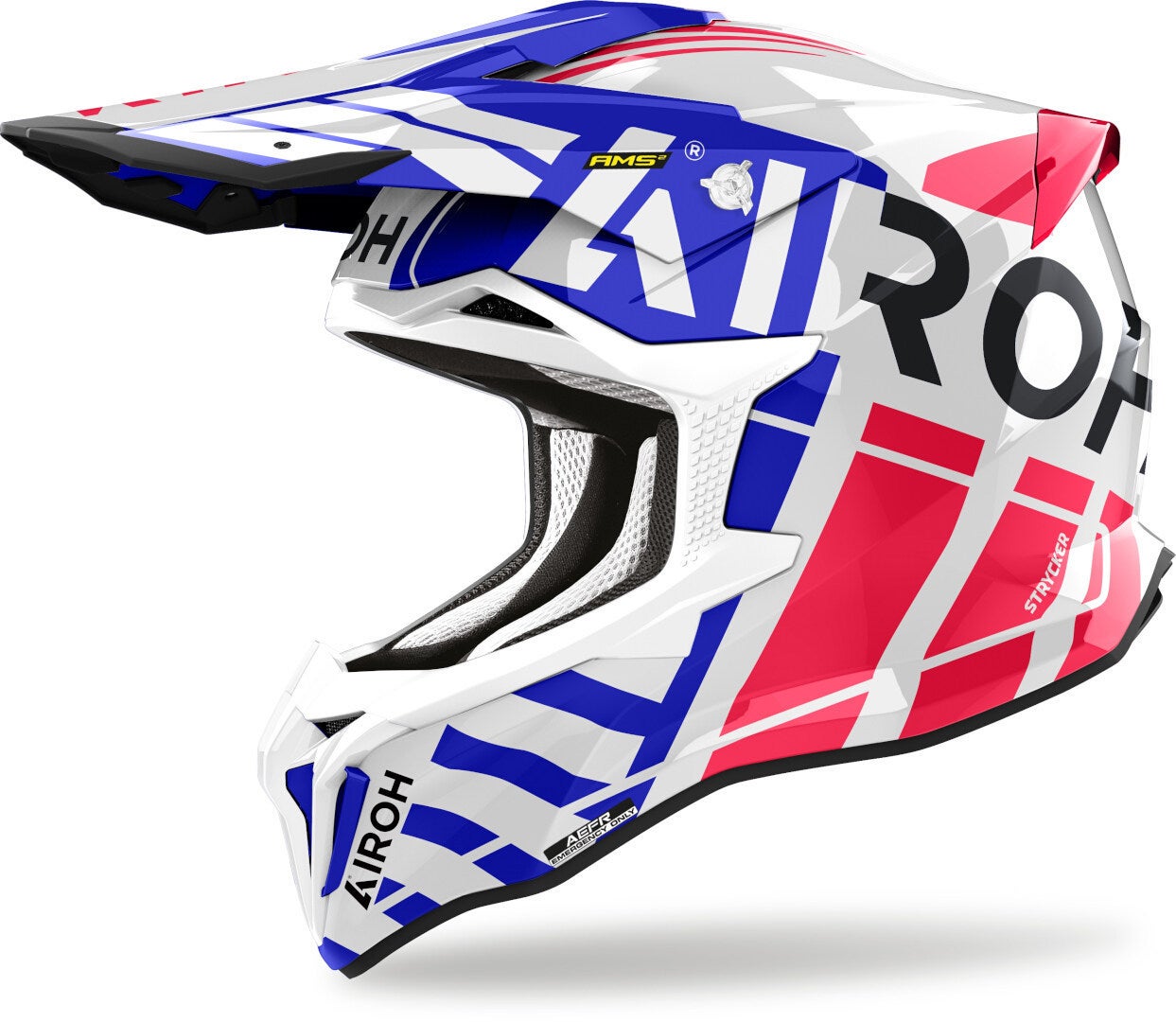 Airoh Strycker Brave Casco da motocross bianco/rosso/blu L (59/60) Figura 1